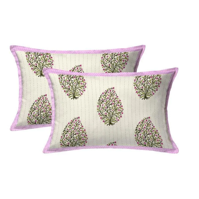 Mughal Floral Bedsheet - Purple