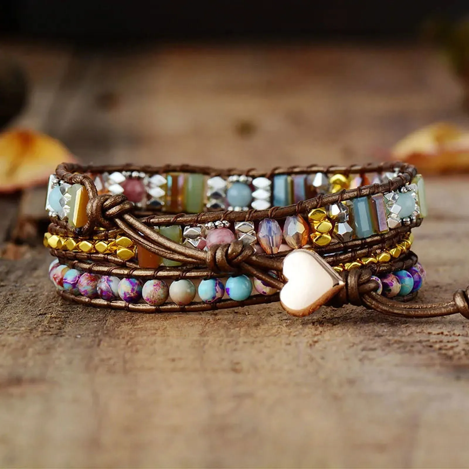 Multi Color Natural Beads Bracelet