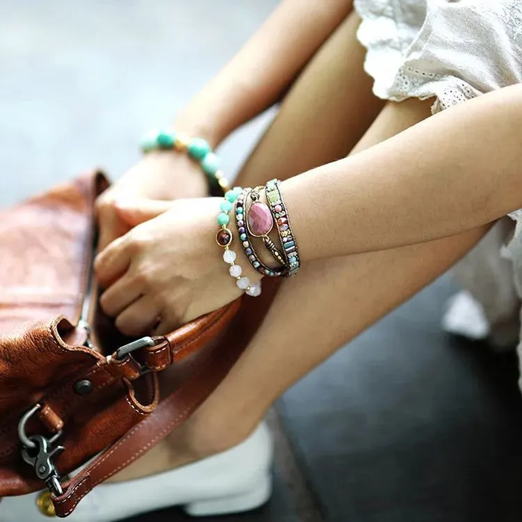 Multi Color Natural Beads Bracelet