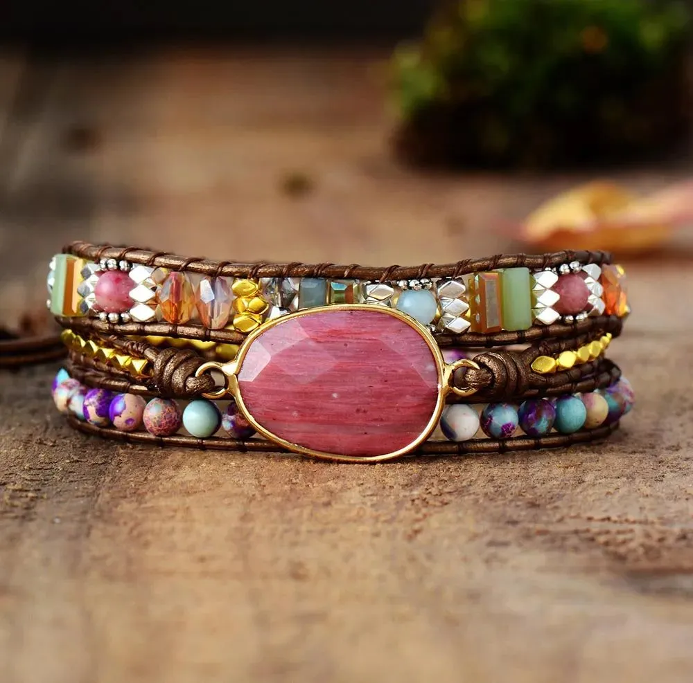 Multi Color Natural Beads Bracelet