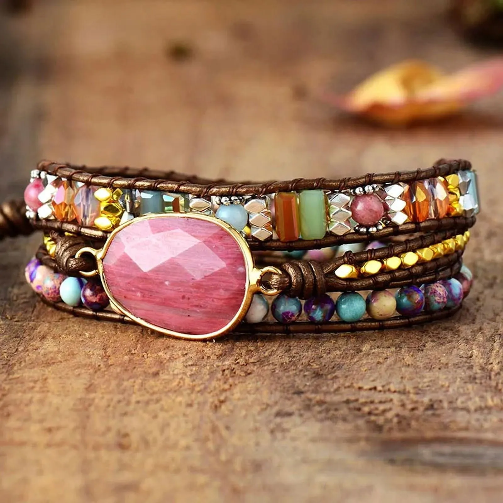 Multi Color Natural Beads Bracelet