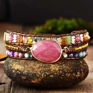 Multi Color Natural Beads Bracelet