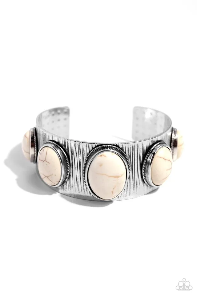 Paparazzi Bracelet ~ Earthy Echo - White