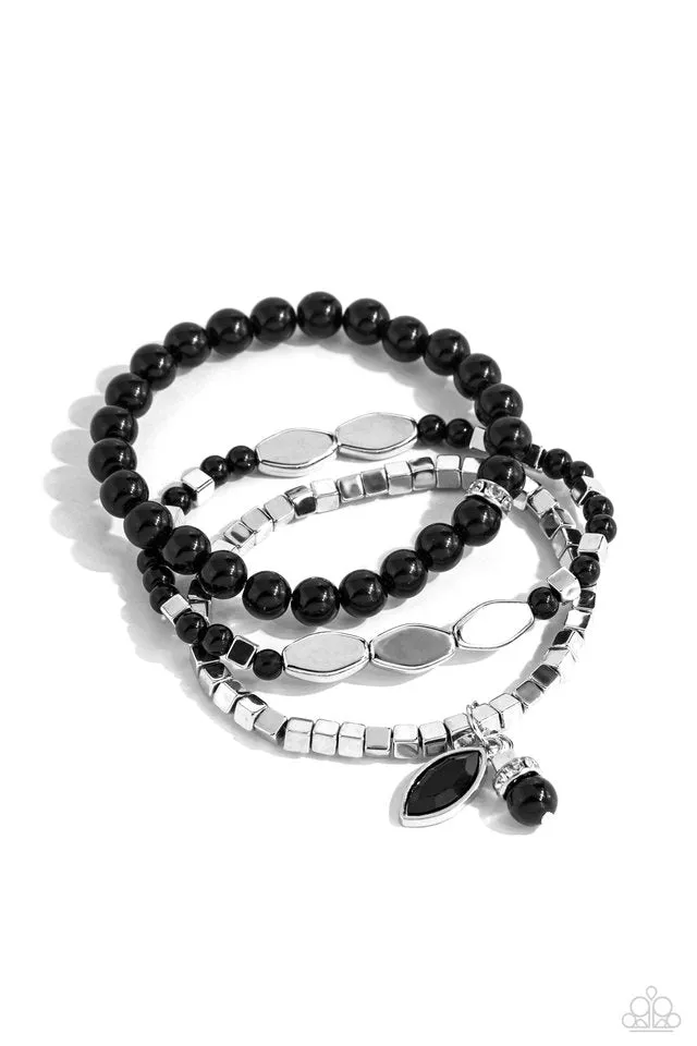 Paparazzi Bracelet ~ Redefined Romance - Black