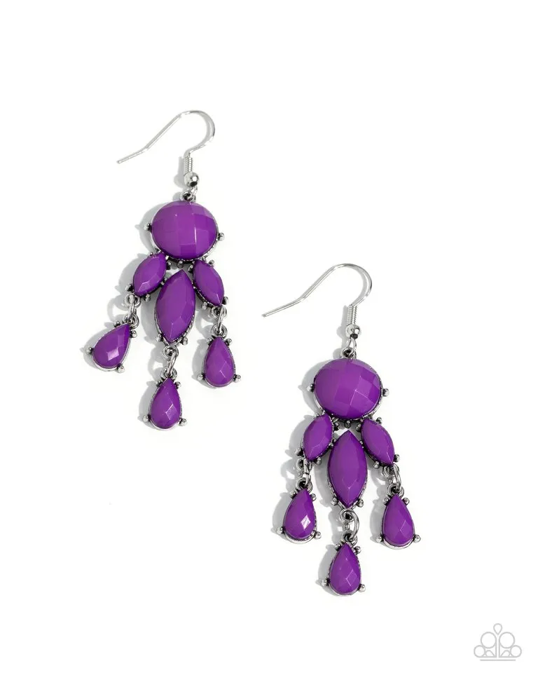 Paparazzi Earring ~ Summer Feeling - Purple