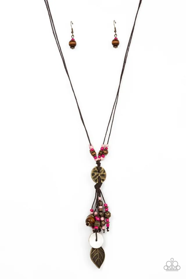 Paparazzi Necklace ~ Knotted Keepsake - Pink