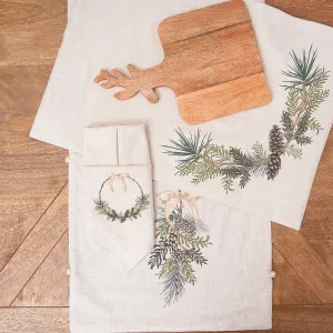 Pinecone Wreath Table Linens