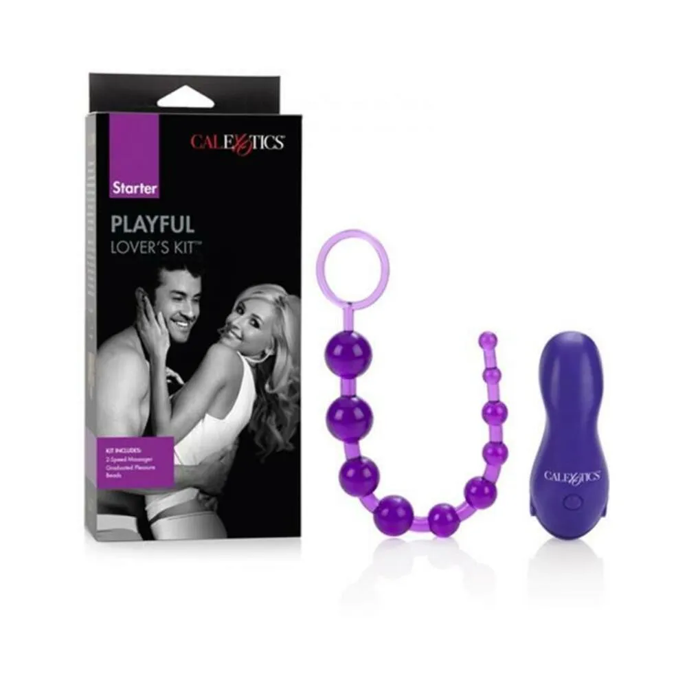 Playful Lovers Ensemble Massager And Pleasure Beads Purple
