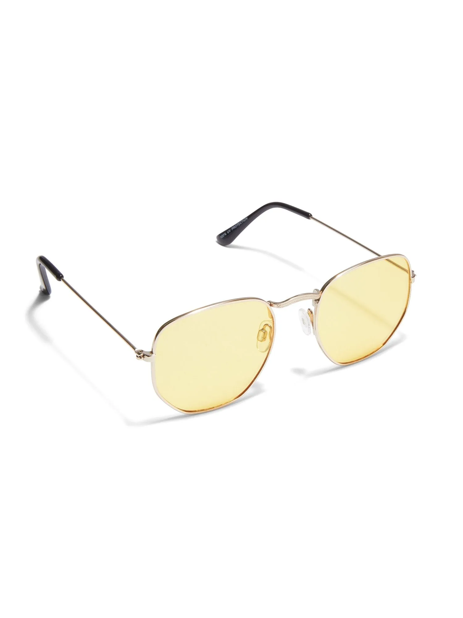 Round Wire-Frame Tinted Sunglasses