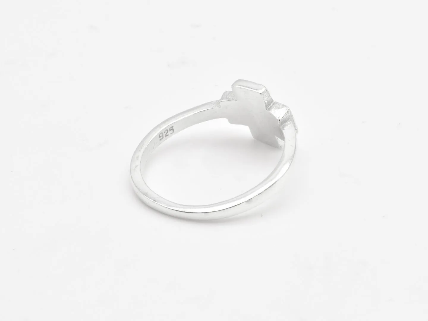 Silver Cross Ring - Cross Band - Dotted Cross Ring