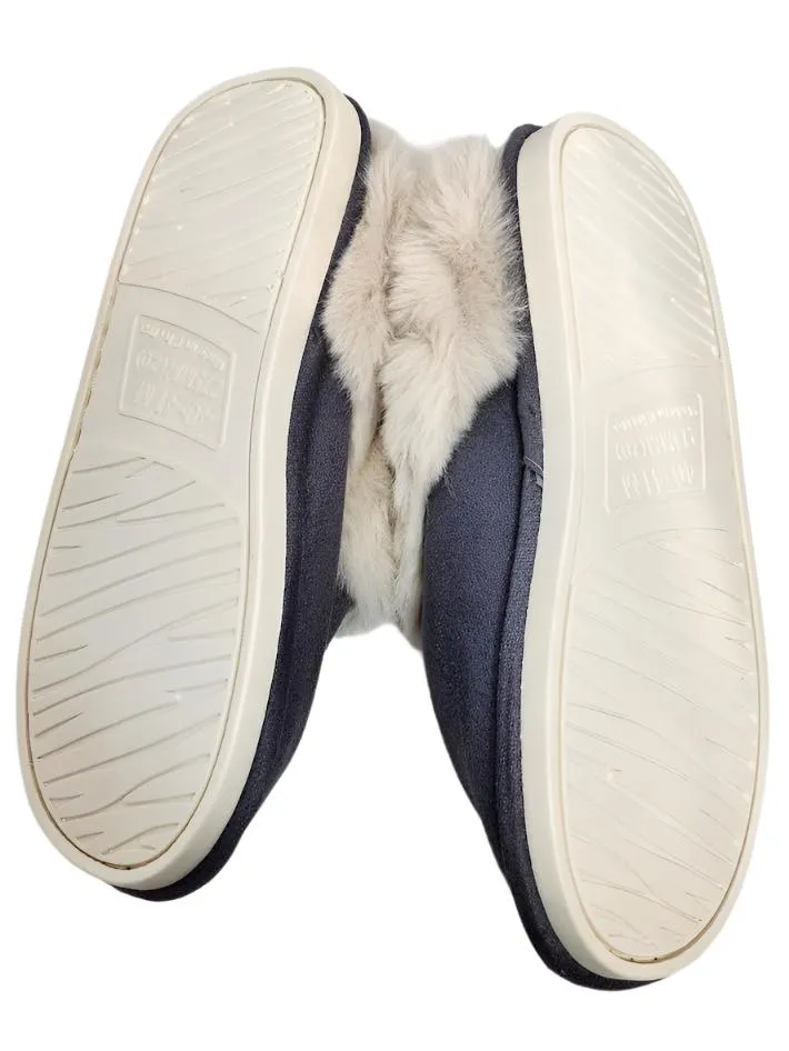 Slippers Grey / Blue  Fur Lined RTSLGR