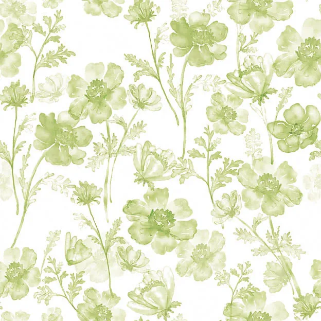 Soft Breeze Linen Curtain Fabric - Basil