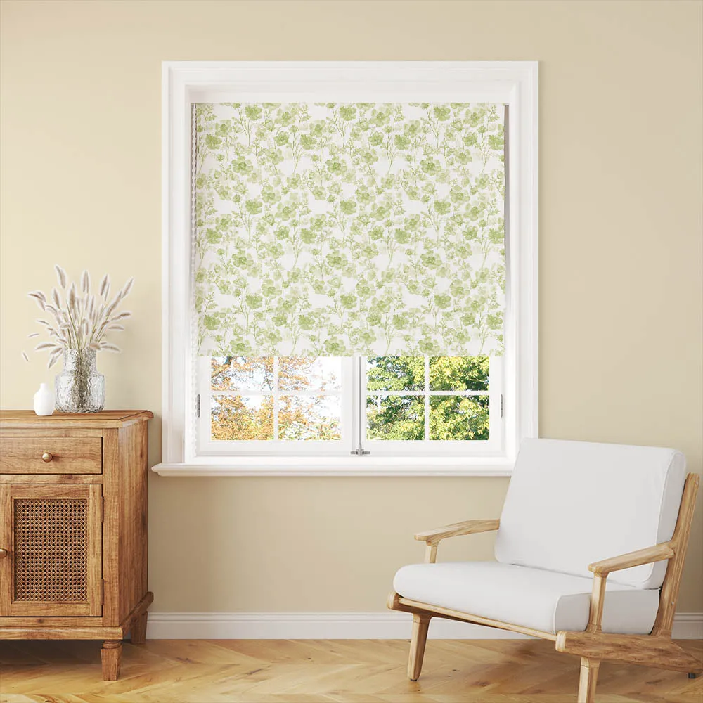 Soft Breeze Linen Curtain Fabric - Basil