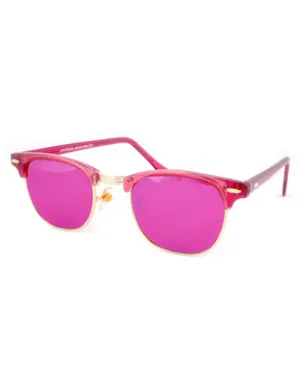 SOHO Magenta Rainbow Browline Sunglasses
