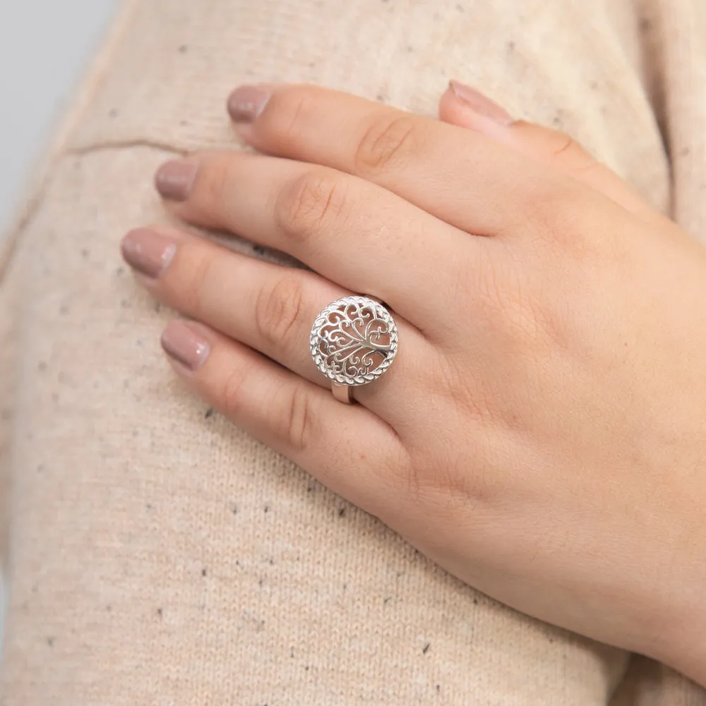 Sterling Silver Tree Of Life Ring