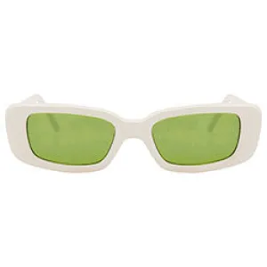 SUCK IT! Bone/Green Square Sunglasses