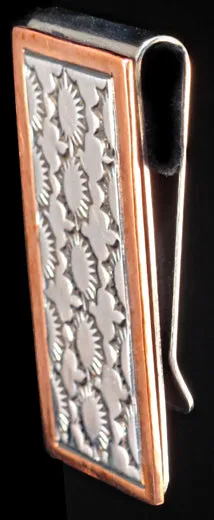 Sunburst Silver & Copper Money Clip
