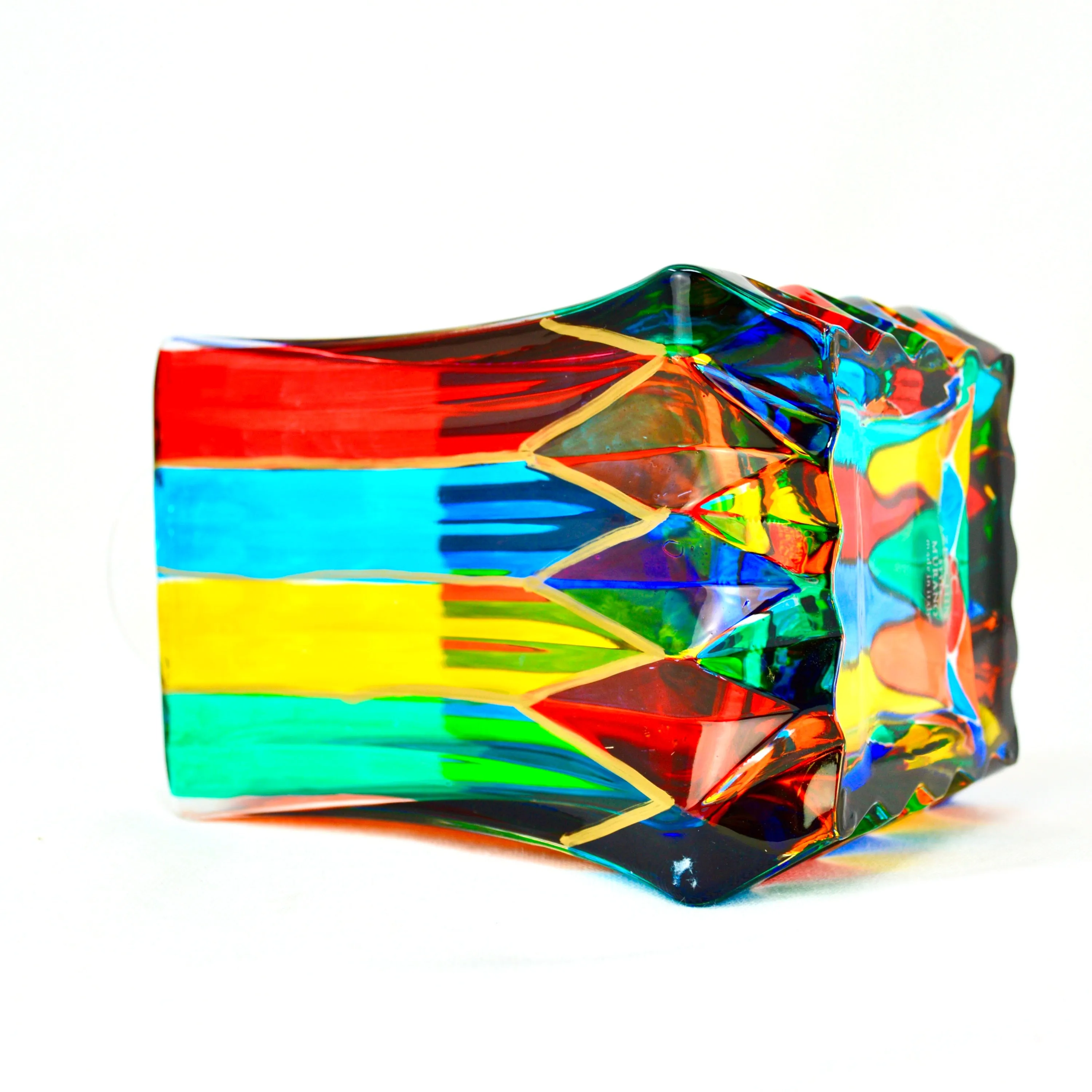 Swatch Decanter, Hand-Painted Italian Crystal, Made in Italy