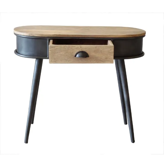 The Attic Gunmetal Metal and Wood Console Table