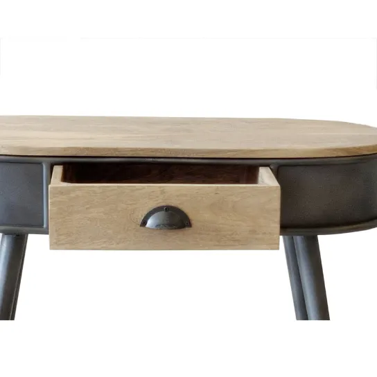 The Attic Gunmetal Metal and Wood Console Table