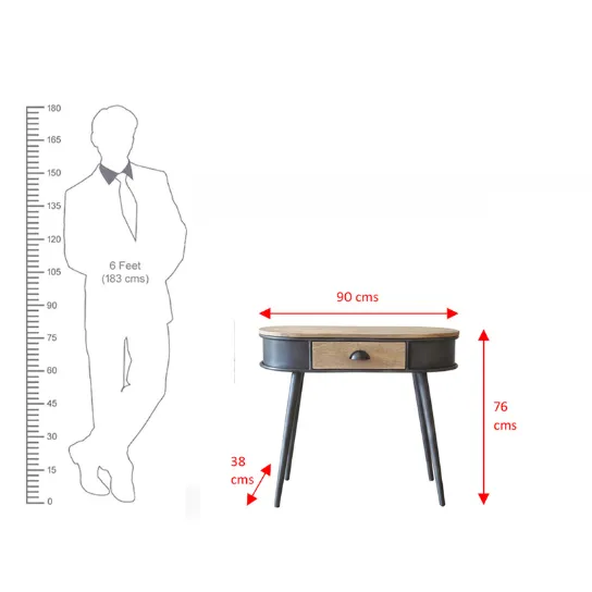 The Attic Gunmetal Metal and Wood Console Table