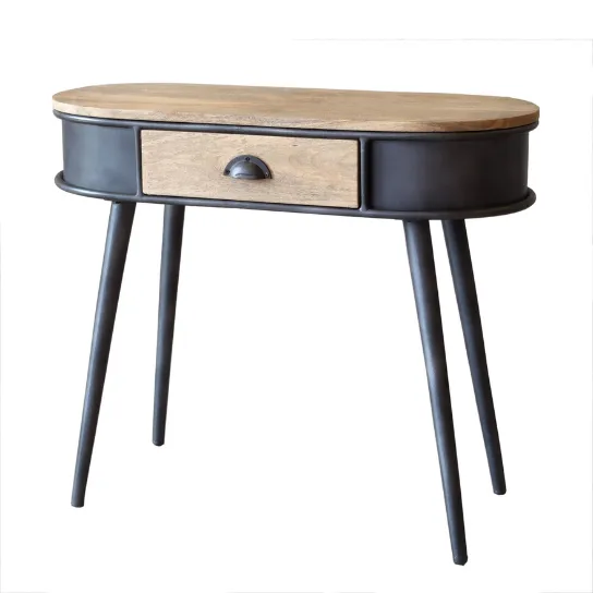 The Attic Gunmetal Metal and Wood Console Table