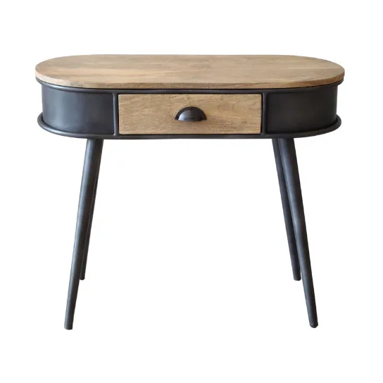 The Attic Gunmetal Metal and Wood Console Table