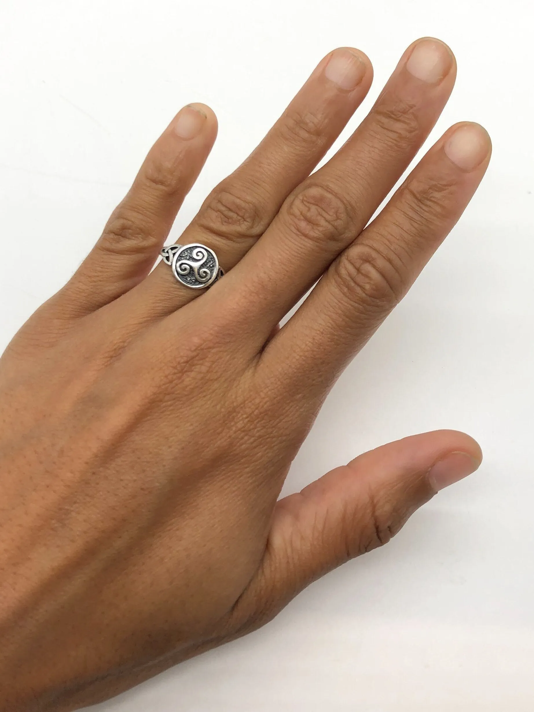 Triskelion Silver Ring - Silver Celtic Ring - Vintage Symbolic Ring