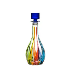 Trix Round Decanter, Hand Painted Crystal, Made in Italy