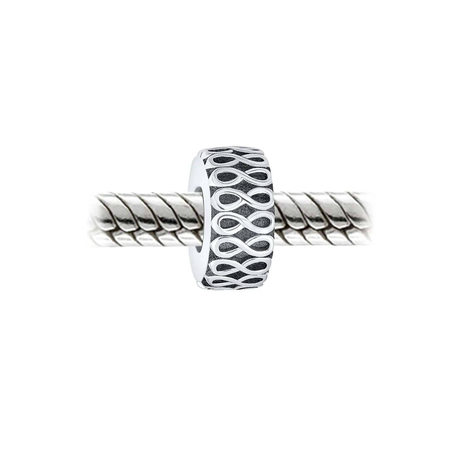Valentine Love Knot Infinity Heart Charm Bead Sterling Silver for European Bracelet