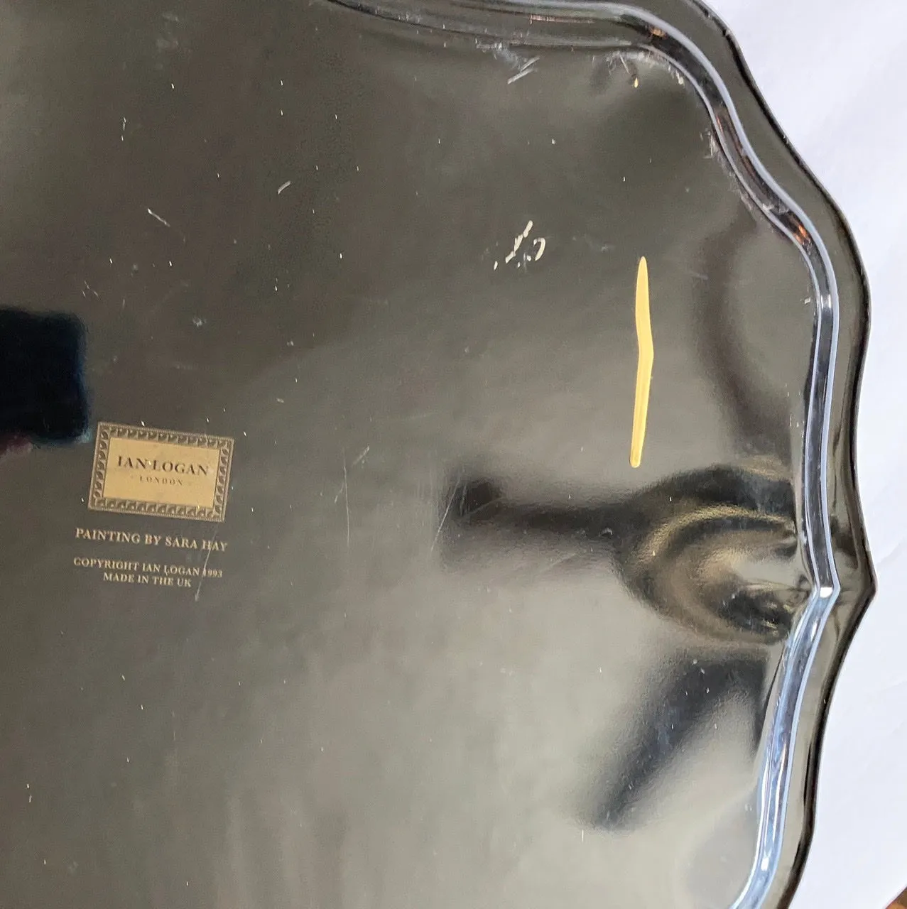 Vintage Bowl of Lemons Toleware Tray London England