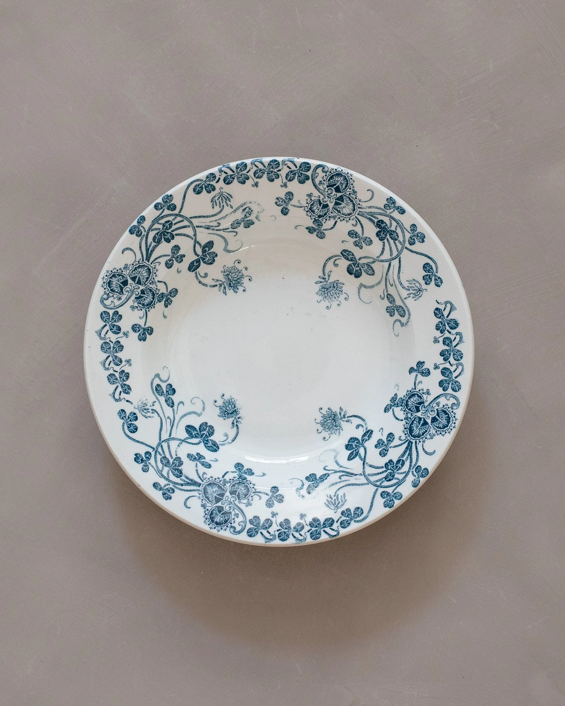 Vintage Transferware Salad Bowl - Indigo Clover