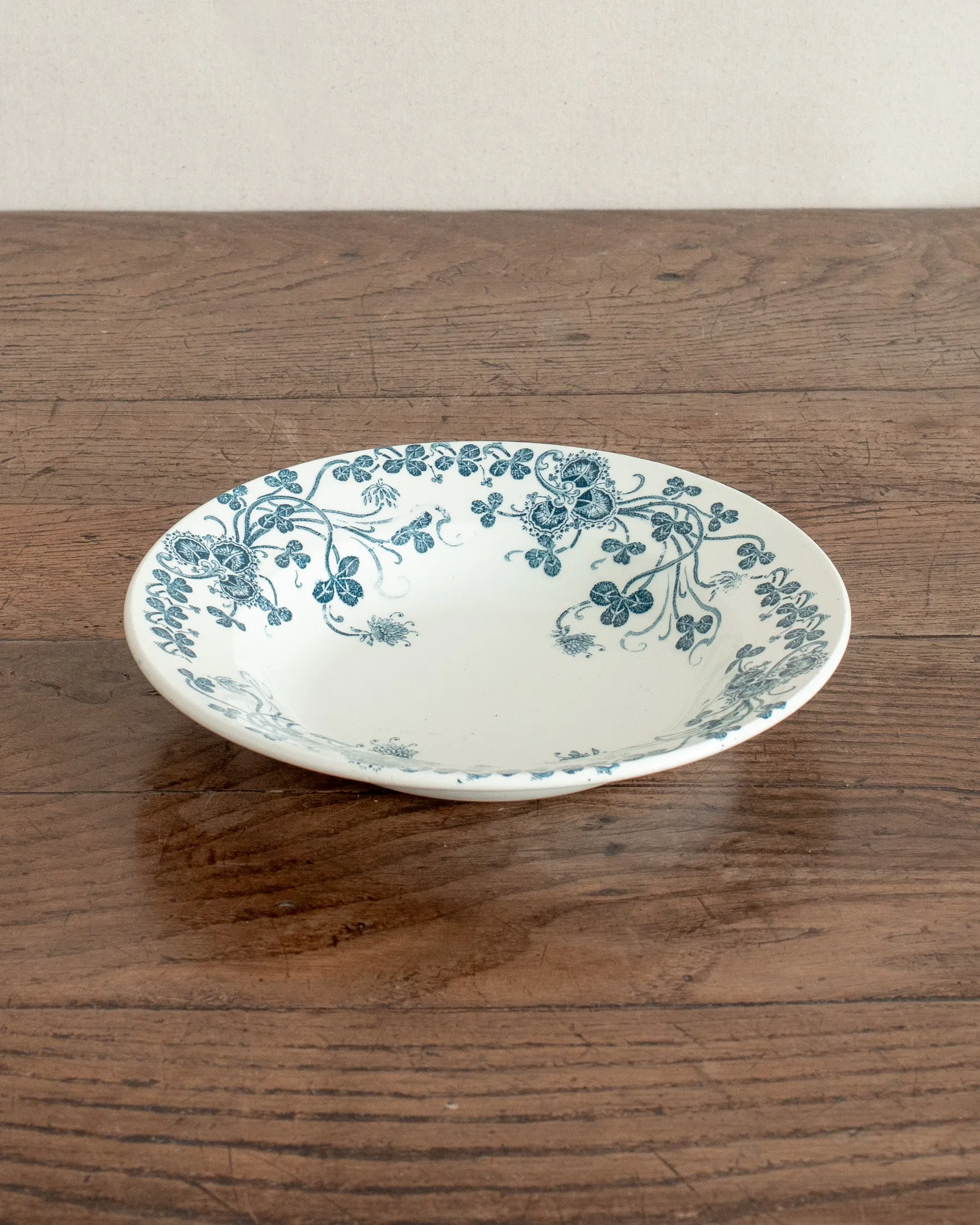 Vintage Transferware Salad Bowl - Indigo Clover