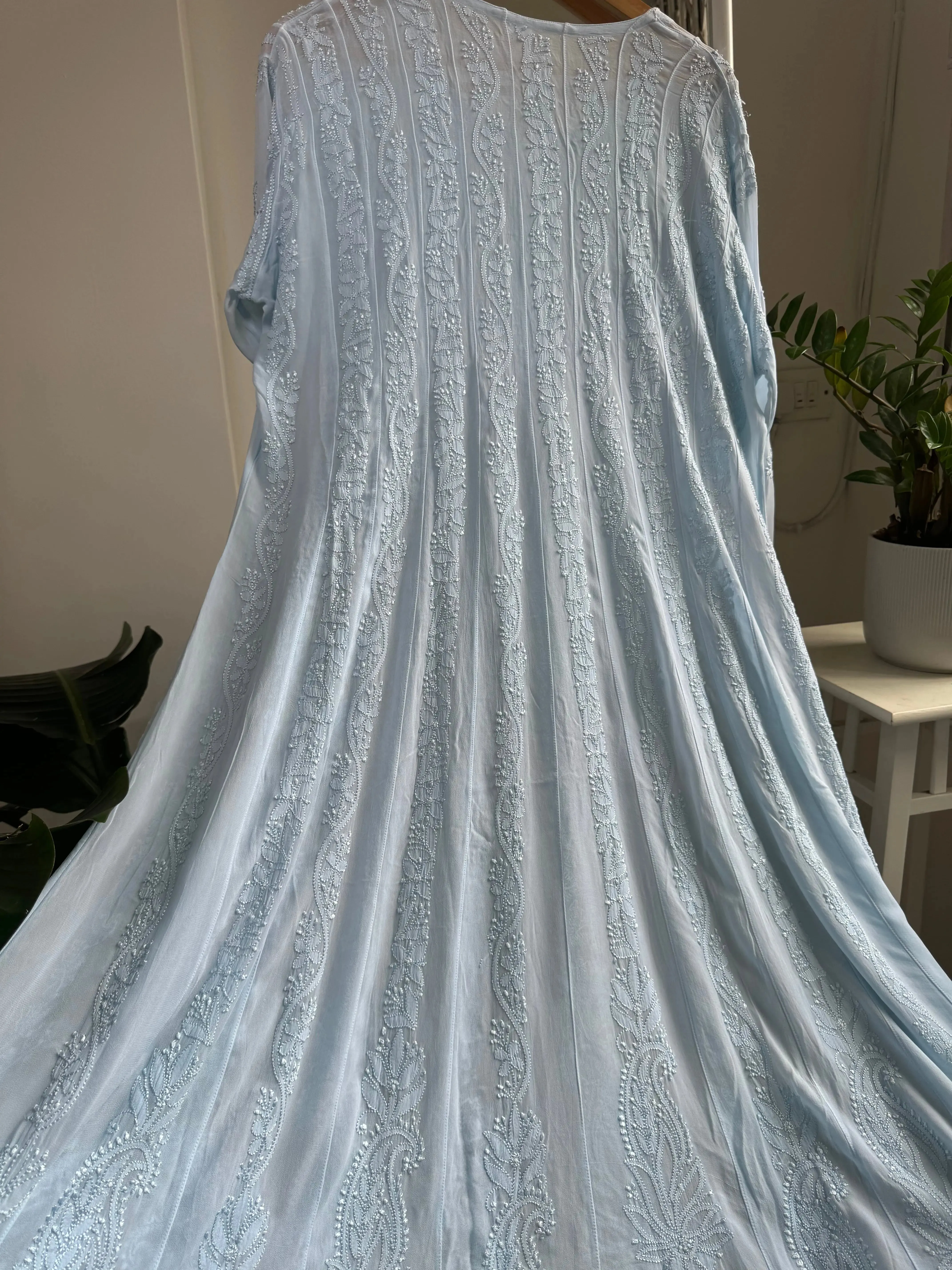 Viscose Chikankari Anarkali - Baby Blue