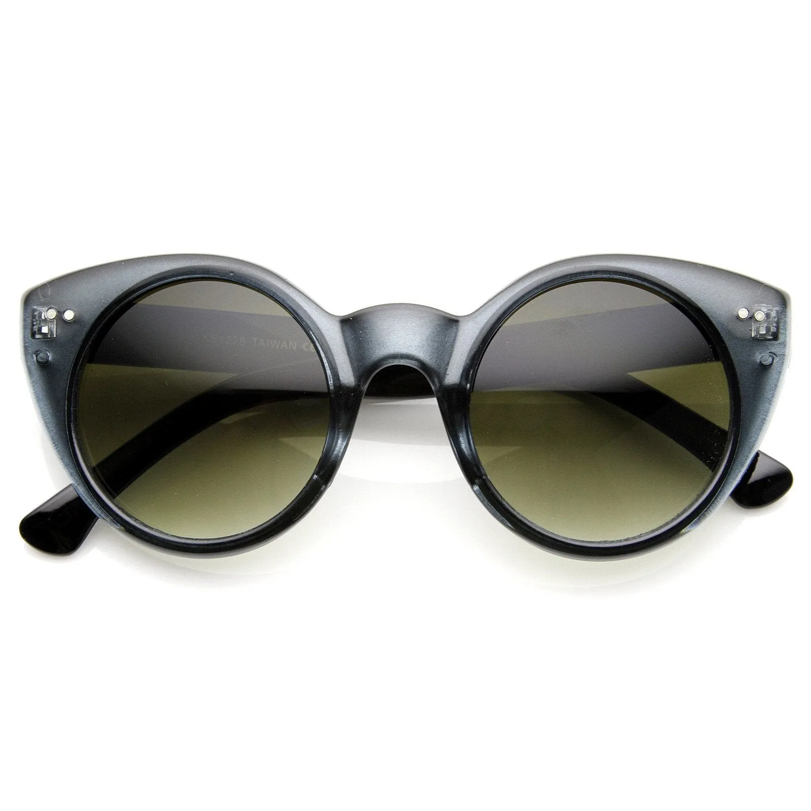 Womens Chic Retro Round Circle Cateye Sunglasses 8978