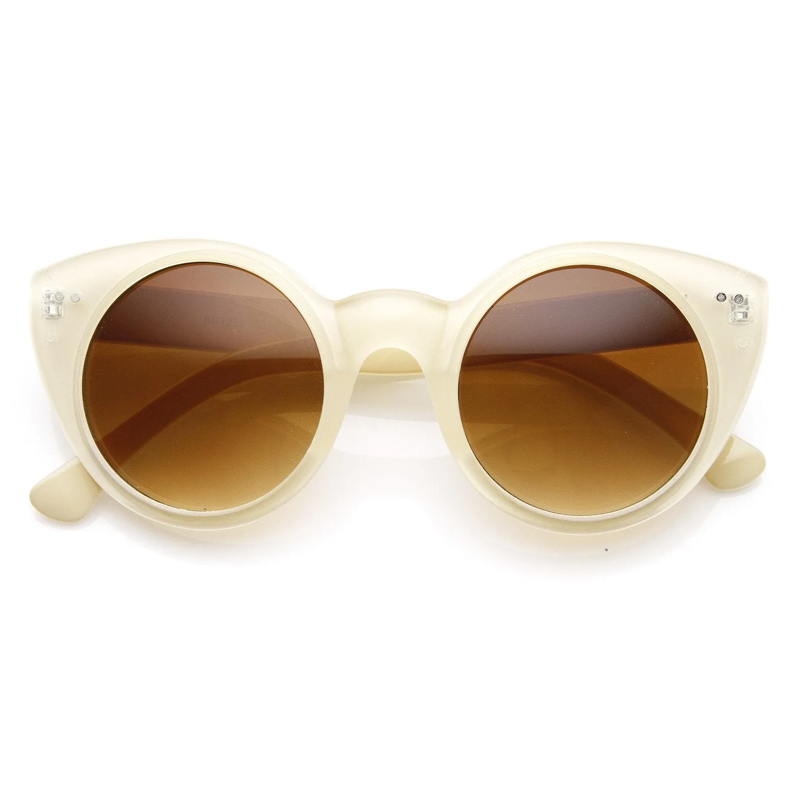 Womens Chic Retro Round Circle Cateye Sunglasses 8978