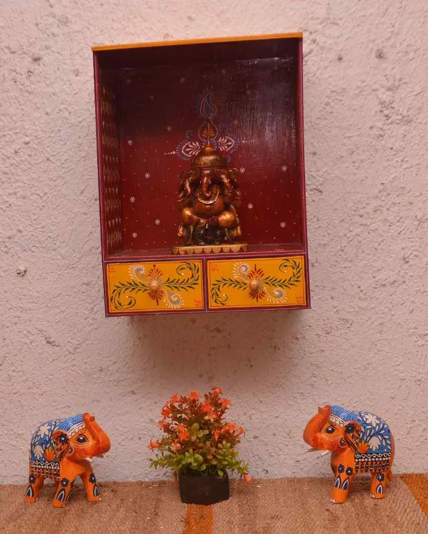 Wooden Big Hand painted Wall Temple