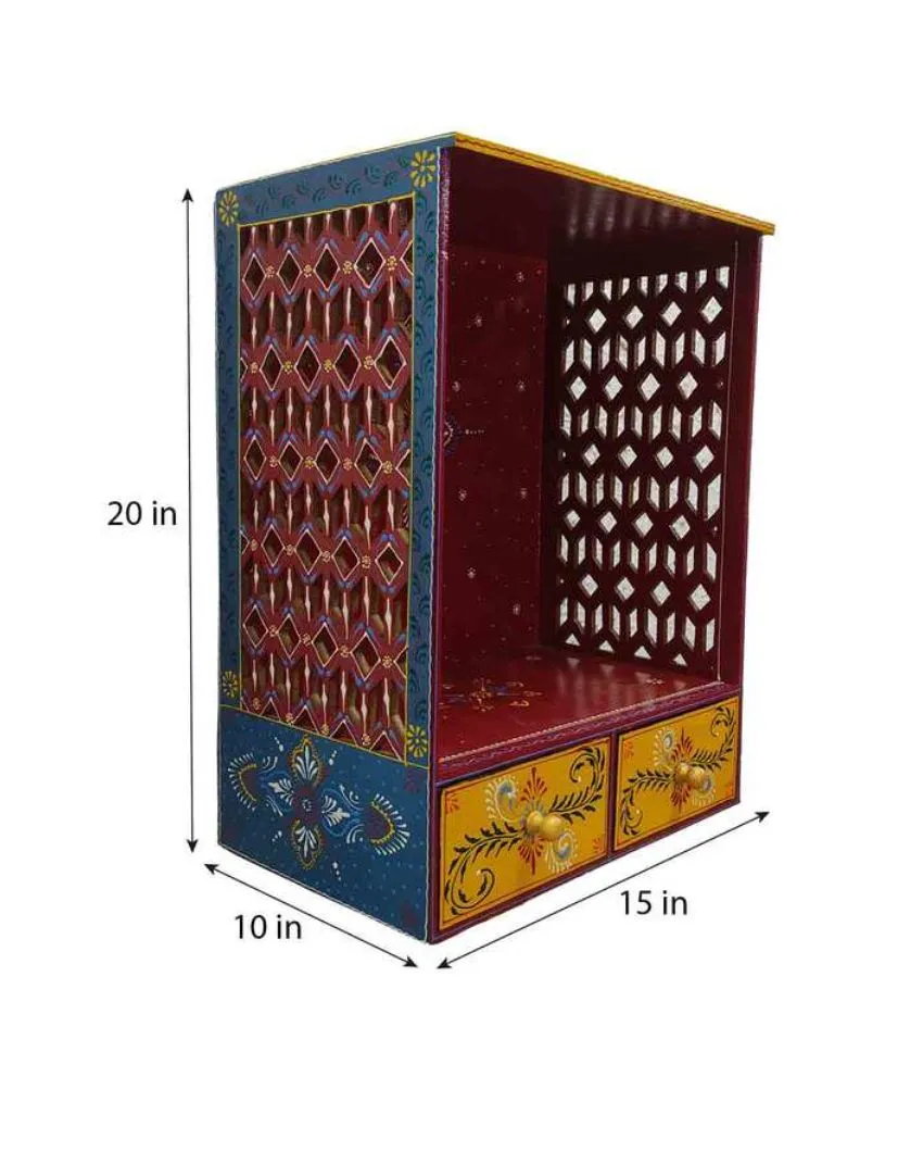 Wooden Big Hand painted Wall Temple